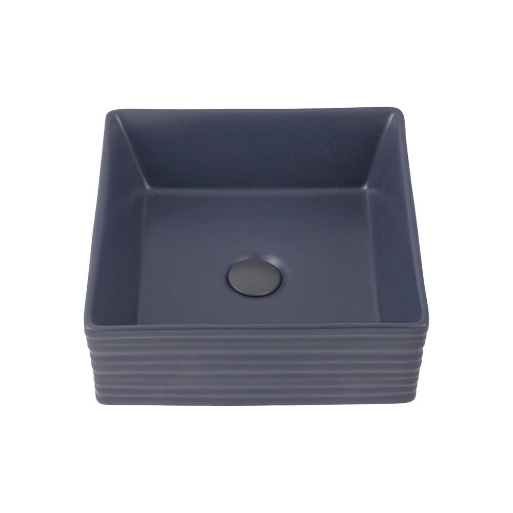 Cuba De Apoio Para Banheiro Quadrada Slim Louça Cerâmica 38 Cm Larimar Pingoo.casa - Cinza Fosco