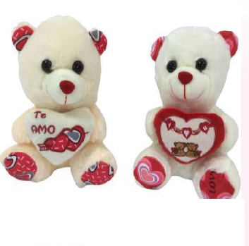 Bicho De Pelucia Urso Coracao Sortido 21cm Ebf