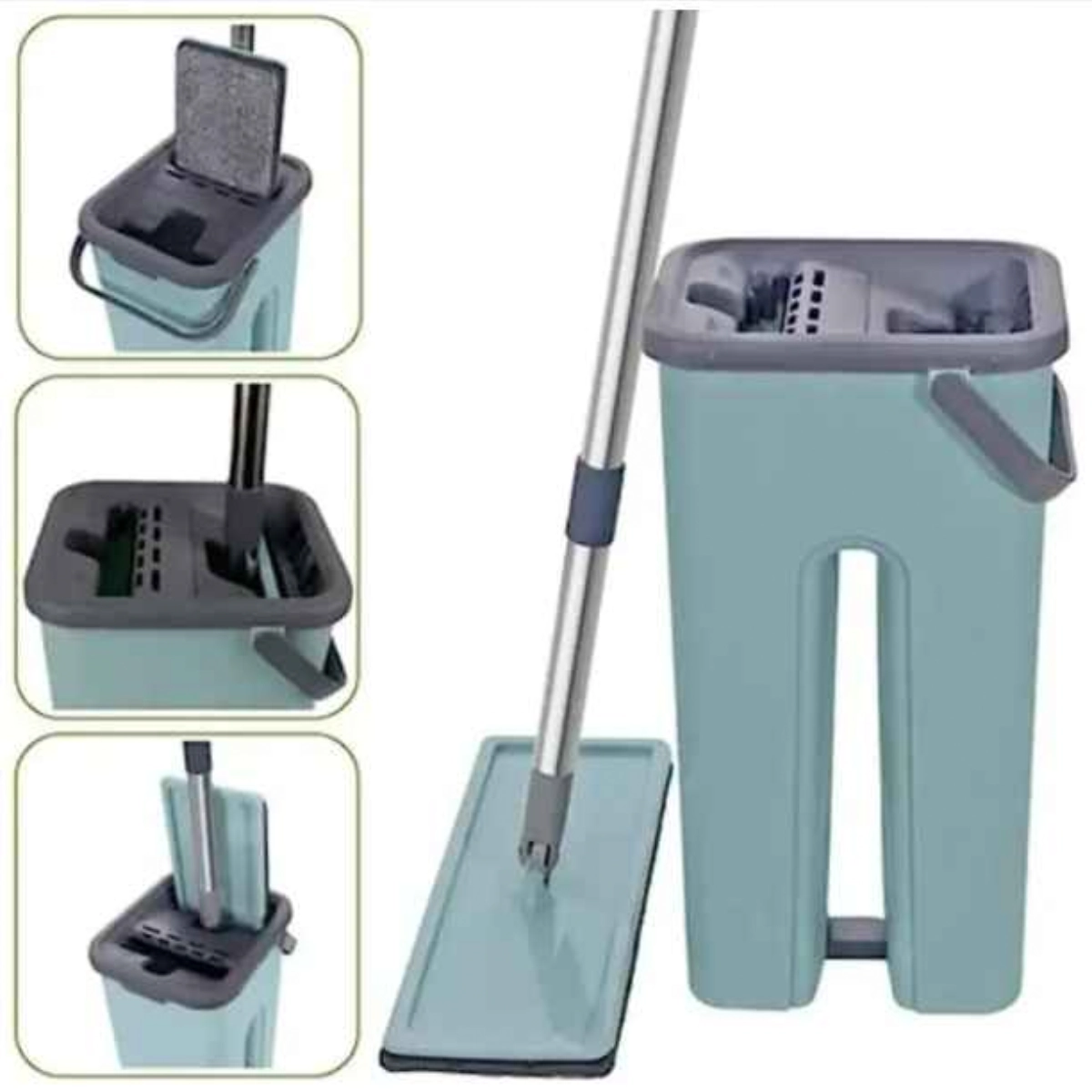 Rodo Flat Mop Balde Lava Seca Profissional 2 Refis Aço Inox Tipo:mop
