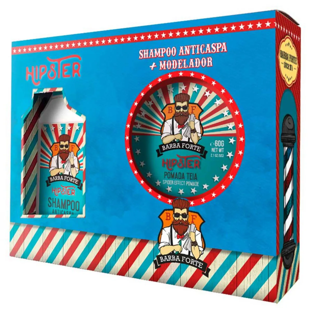 Combo Hipster: Shampoo Anticaspa + Pomada Teia Barba Forte
