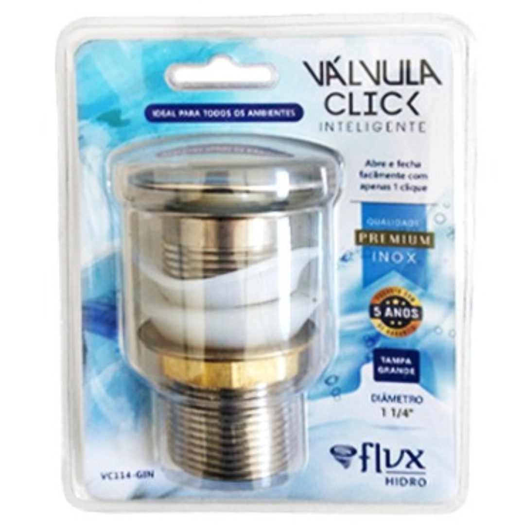 Válvula Click 1.1/4 Tampa Grande Inox