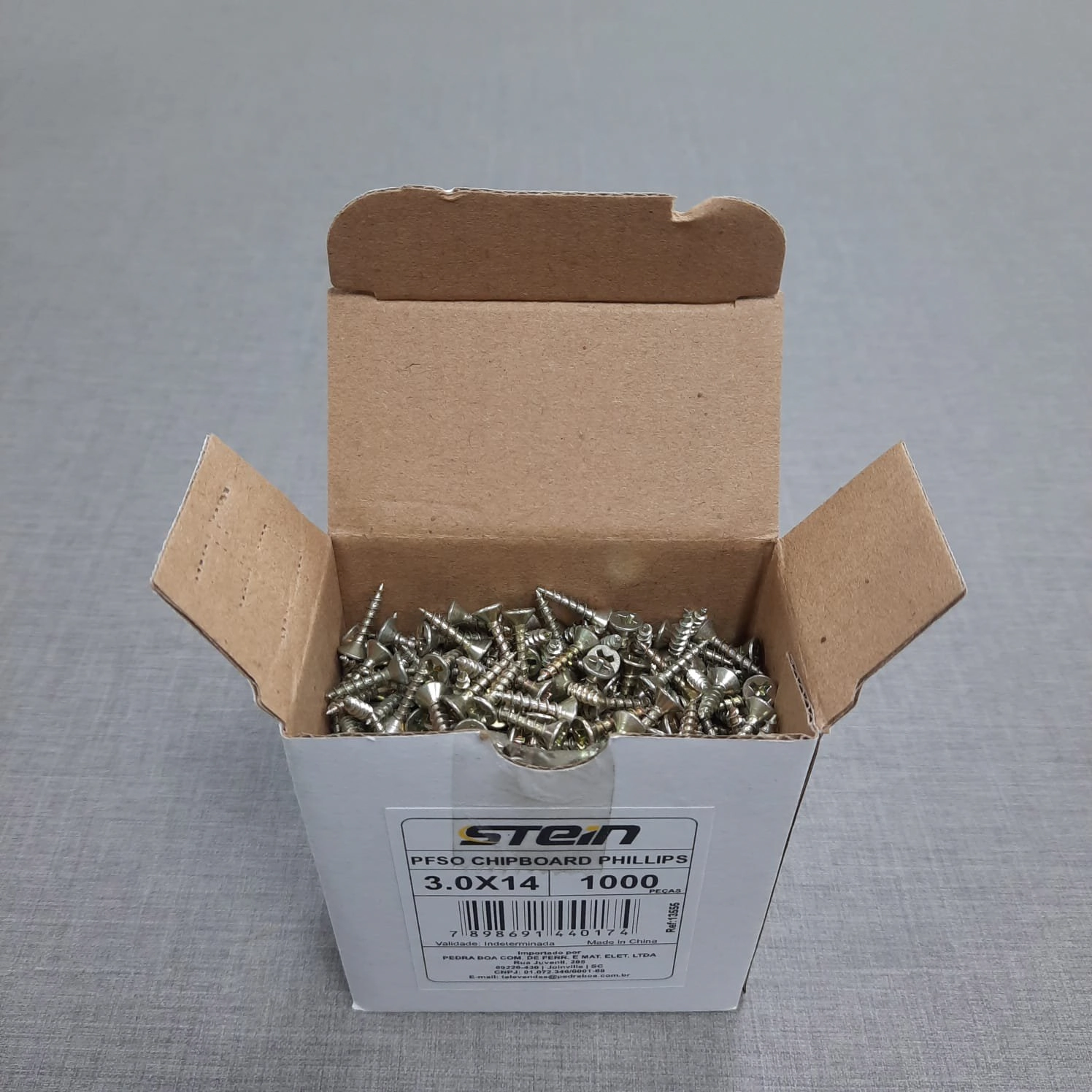 Parafuso Chipboard Phillips Stein 3.0x14 Caixa 1.000 Pçs