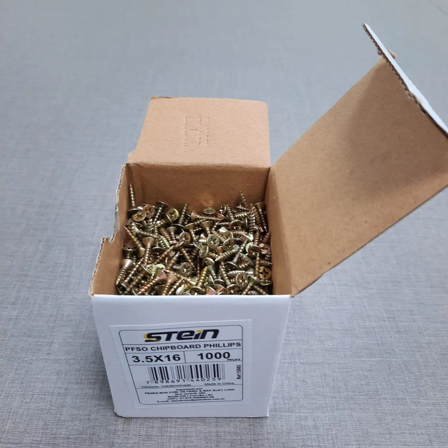 Parafuso Chipboard Phillips Stein 3.5x16 Caixa 1.000 Pçs