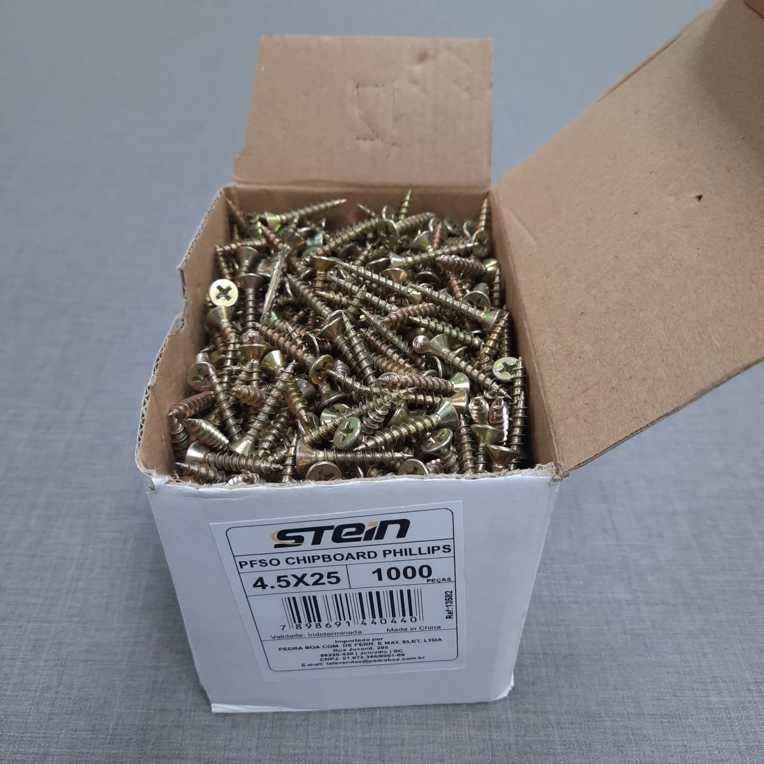 Parafuso Chipboard Phillips Stein 4.5x25 Caixa 1.000 Pçs