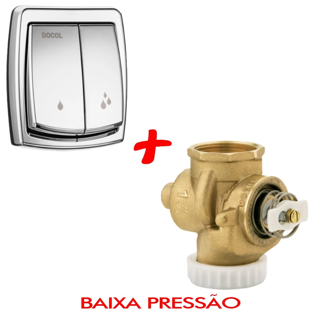 Kit Valvula De Descarga + Acabamento Base + Acabamento Salvágua Cr