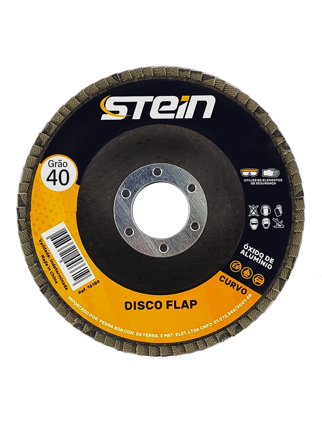 Disco Flap Curvo 4.1/2 115mm Metais Ferrosos Stein Grão 40