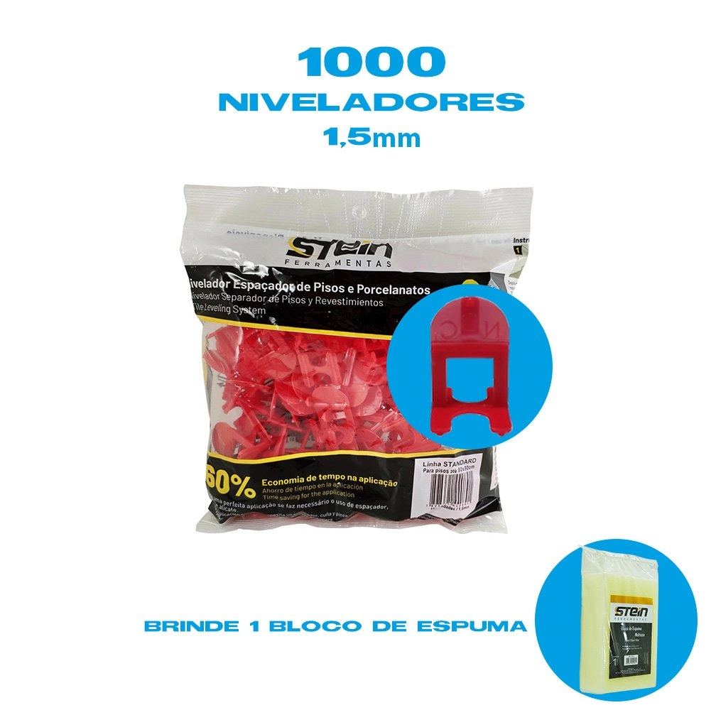 Kit 1000 Peças Espaçador Nivelador De Pisos E Porcelanato Stein - (1,5 Mm 1000 Peças)