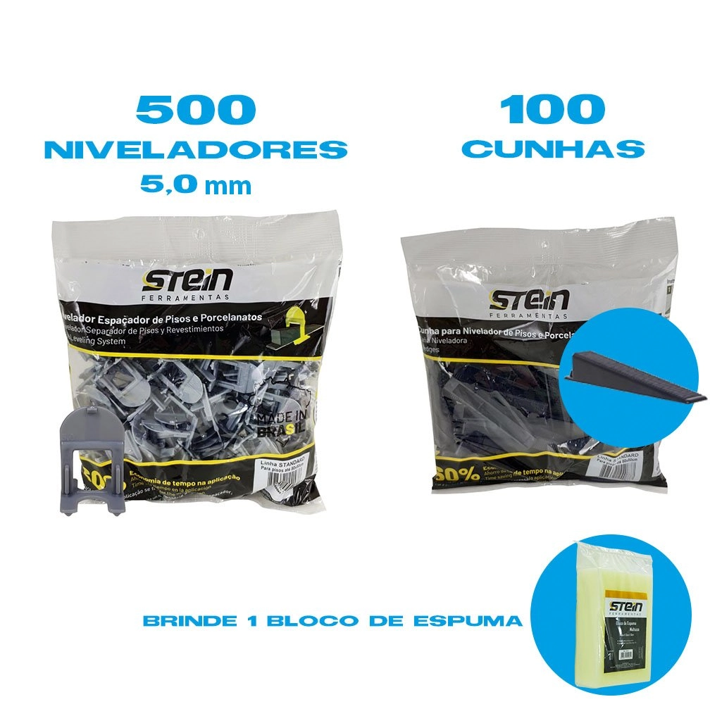 Kit 500 Nivelador + 100 Cunha De Pisos E Porcelanatos 5,0 Mm