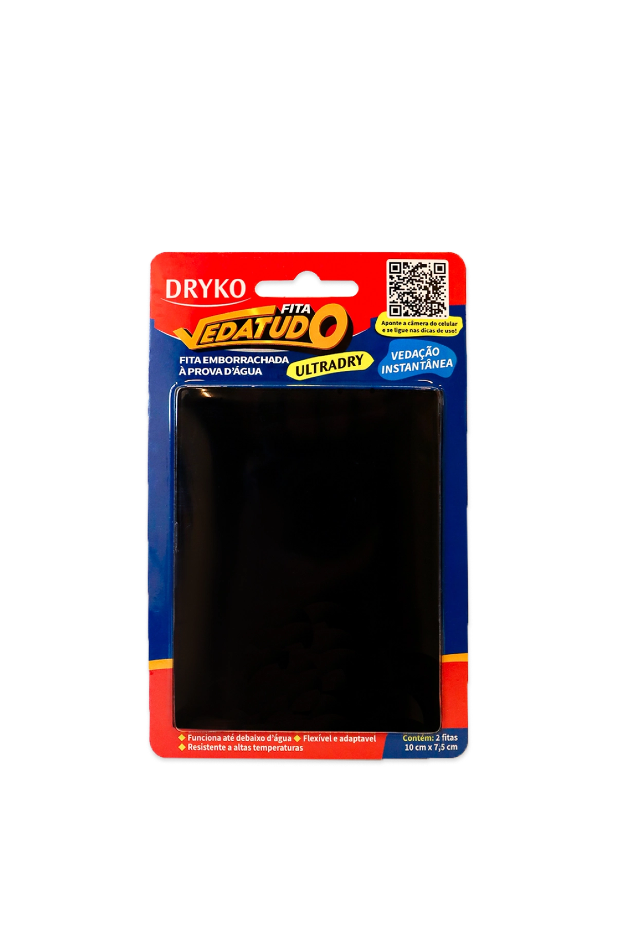 Drykofita Vedatudo Fita Emborrachada Ultradry Preto 10x7,5 Dryko