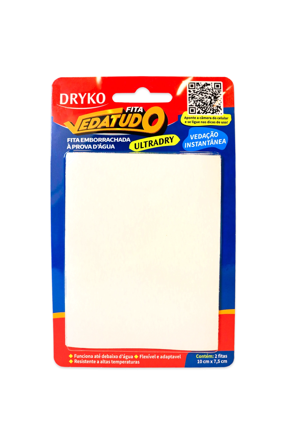 Drykofita Vedatudo Fita Emborrachada Ultradry Branca 10x7,5 Dryko