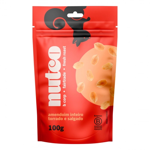 Amendoim Torrado Salgado Sem Pele Nutco Pouch 100g