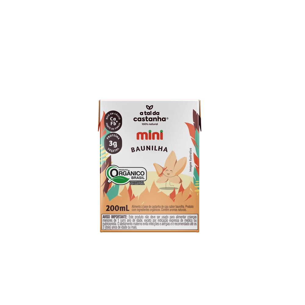 Bebida à Base De Castanha De Caju Orgânica Baunilha A Tal Da Castanha Mini Caixa 200ml