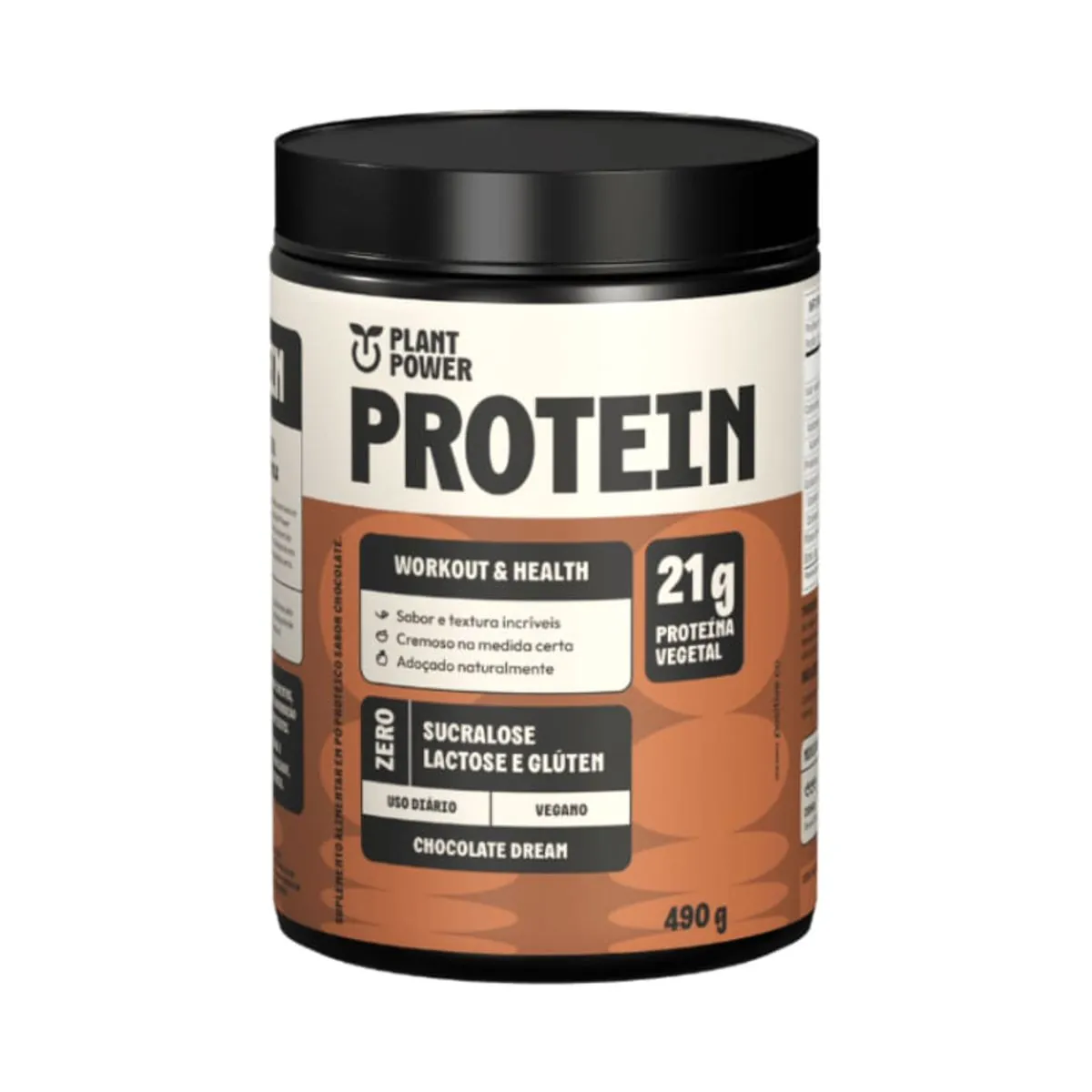 Proteína Vegetal Pó Chocolate Dream Plant Power Protein Pote 490g