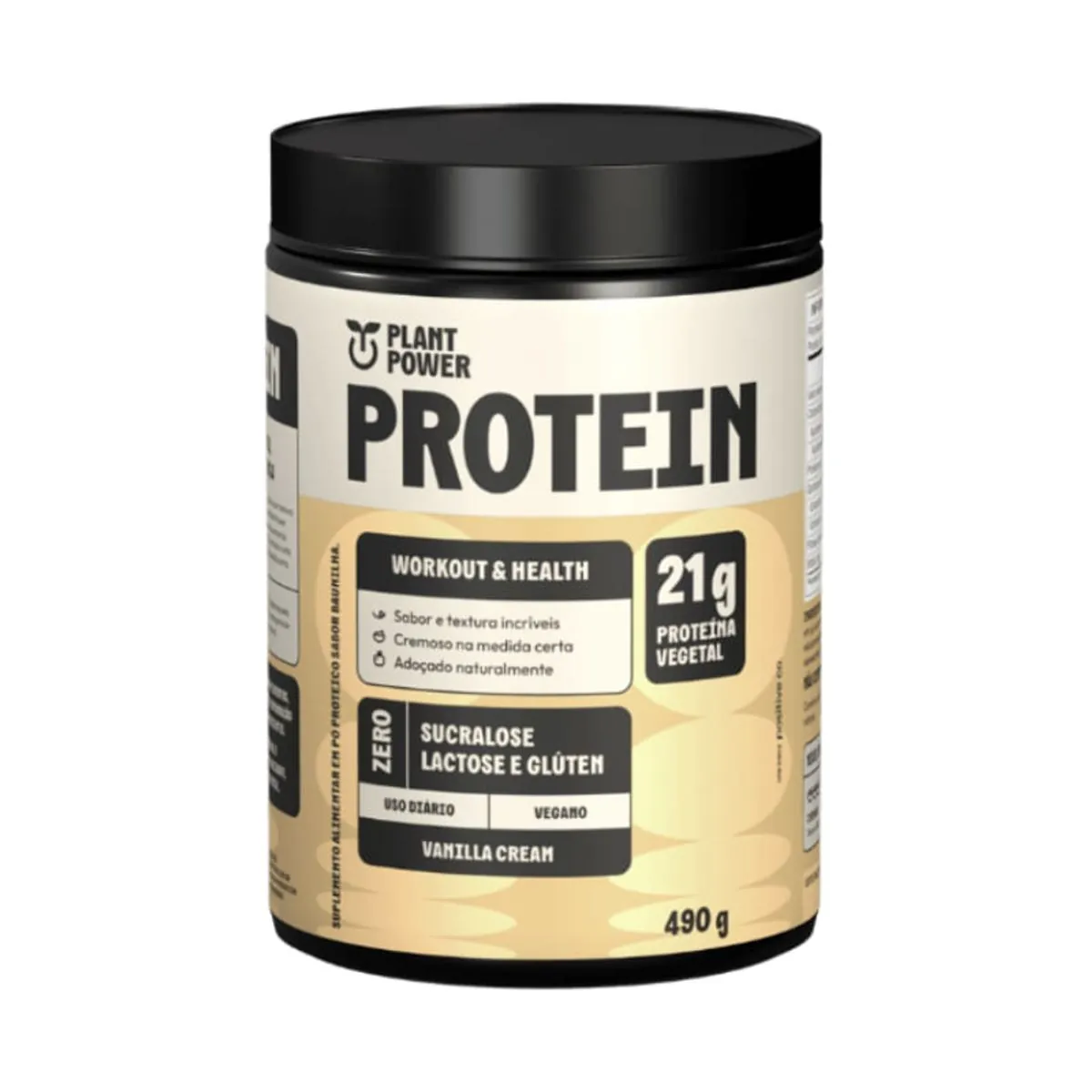 Proteína Vegetal Pó Baunilha Plant Power Protein Pote 490g
