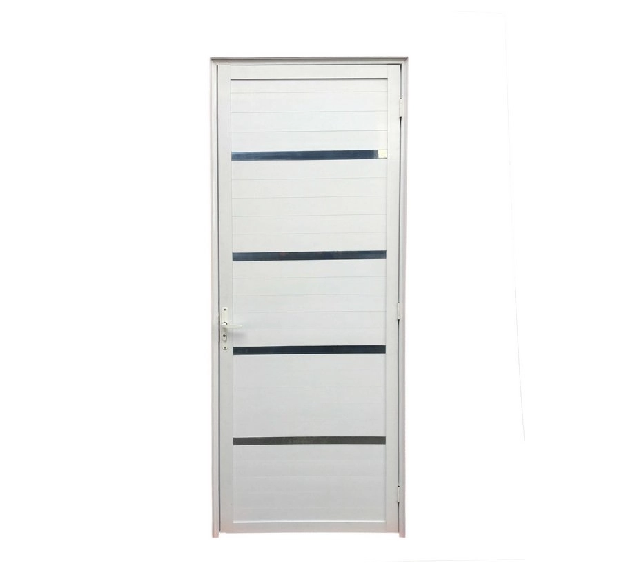 Porta Lambril 2,10 X 0,90 Com Friso Direita Alumínio Branco