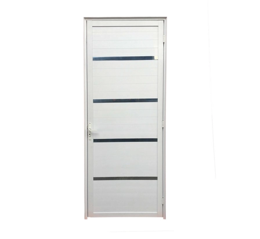 Porta Lambril 2,10 X 0,80 Com Friso Direita Alumínio Branco