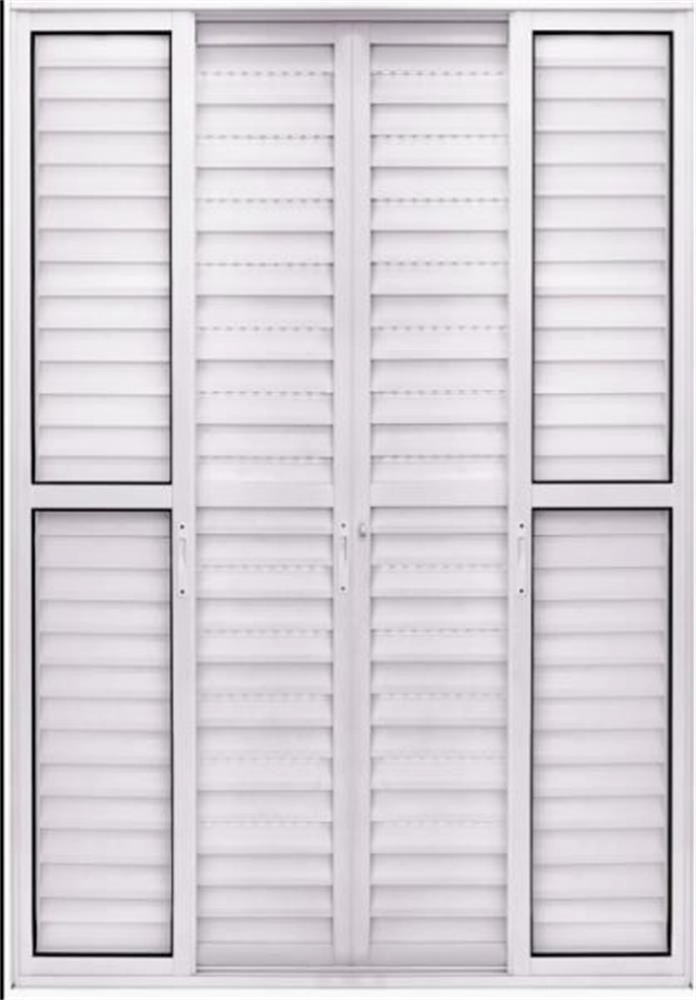 Porta Balcao L25 6 Folhas 2,10 X 1,50 Alumínio Branco