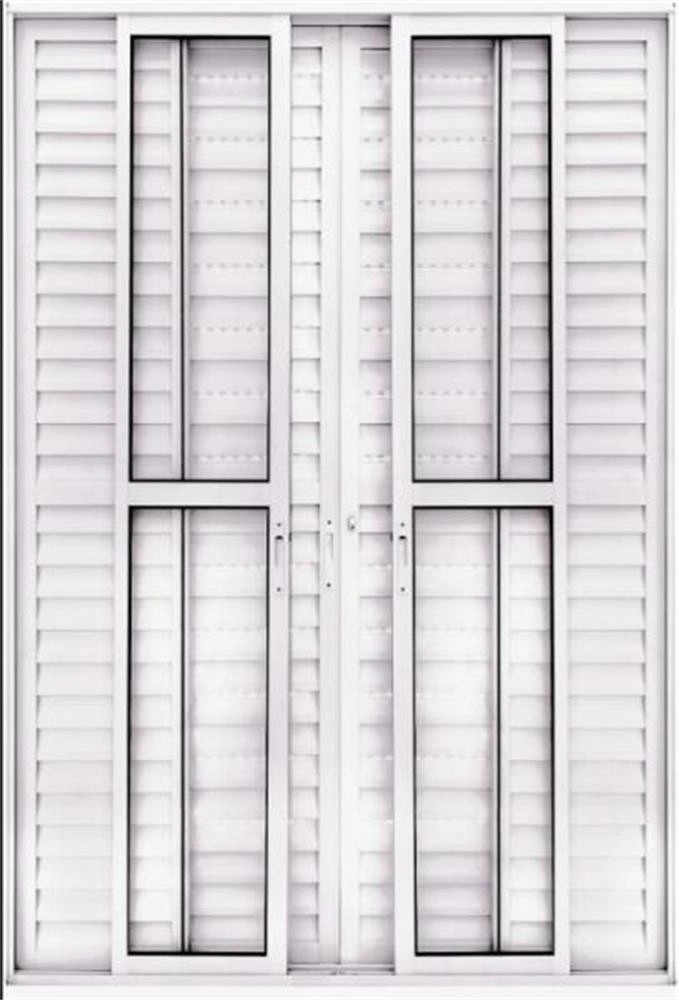 Porta Balcao L25 6 Folhas 2,10 X 2,00 Alumínio Branco