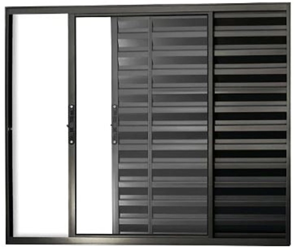 Veneziana 3 Folhas 1,20 X 1,20 Alumínio Preto