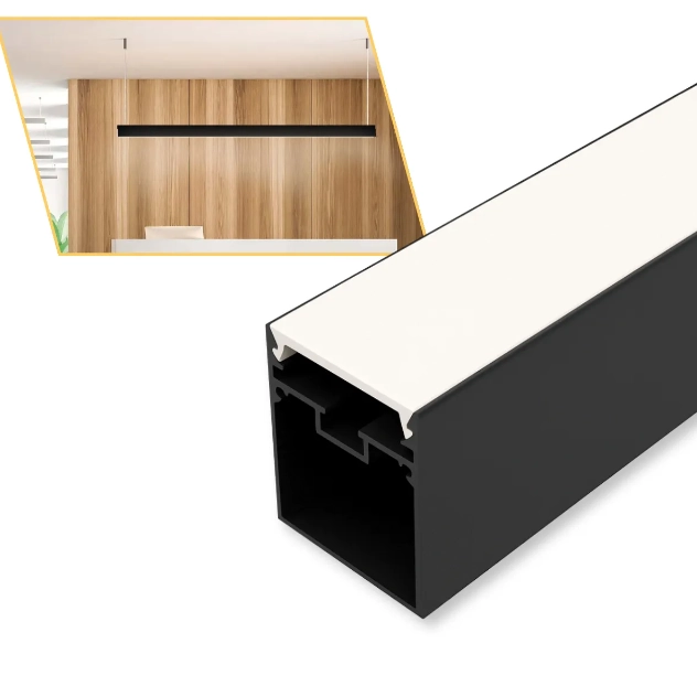2 Perfil De Led Alumínio Linear Sobrepor Luz Indireta 35mm 1m Preto