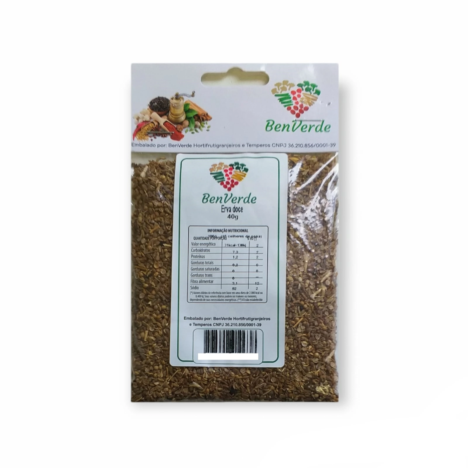 Erva Doce Benverde 40g