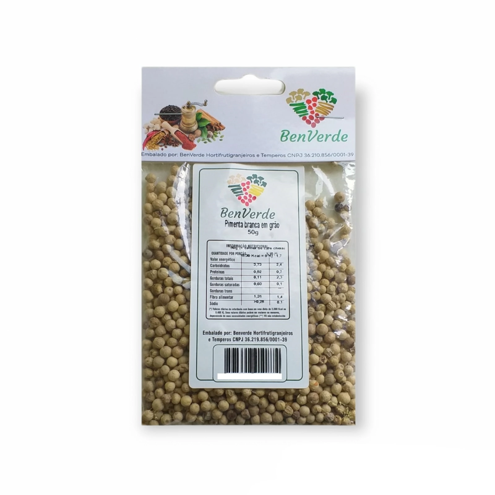 Pimenta Branca Benverde Grao 40g