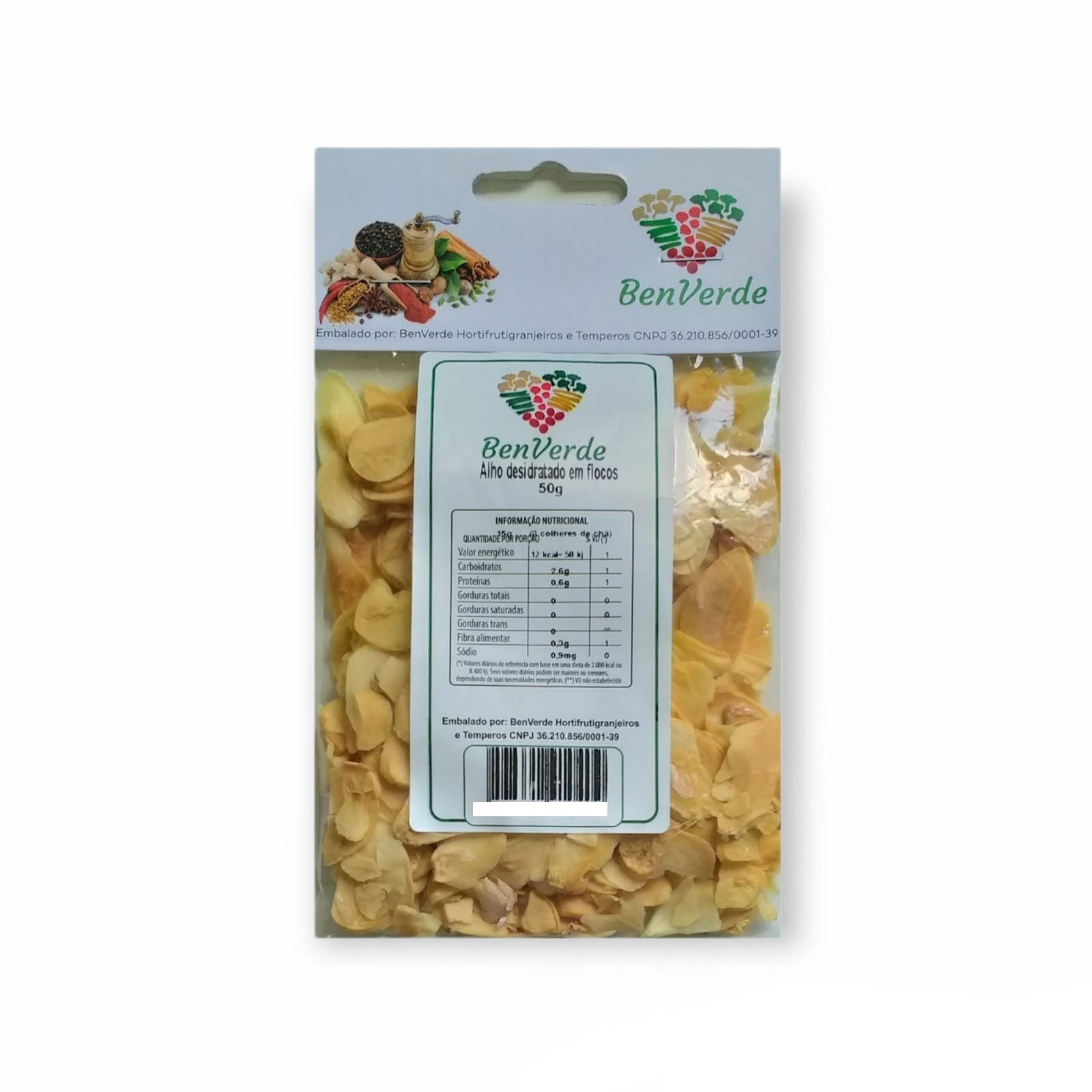 Alho Desidratado Benverde Em Flocos 50g