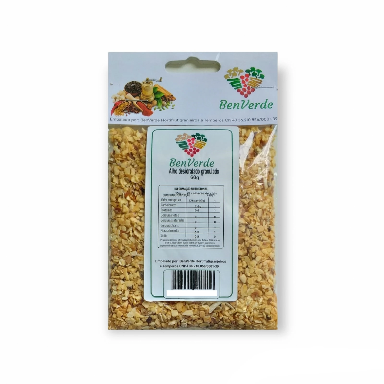 Alho Desidratado Benverde Granulado 60g