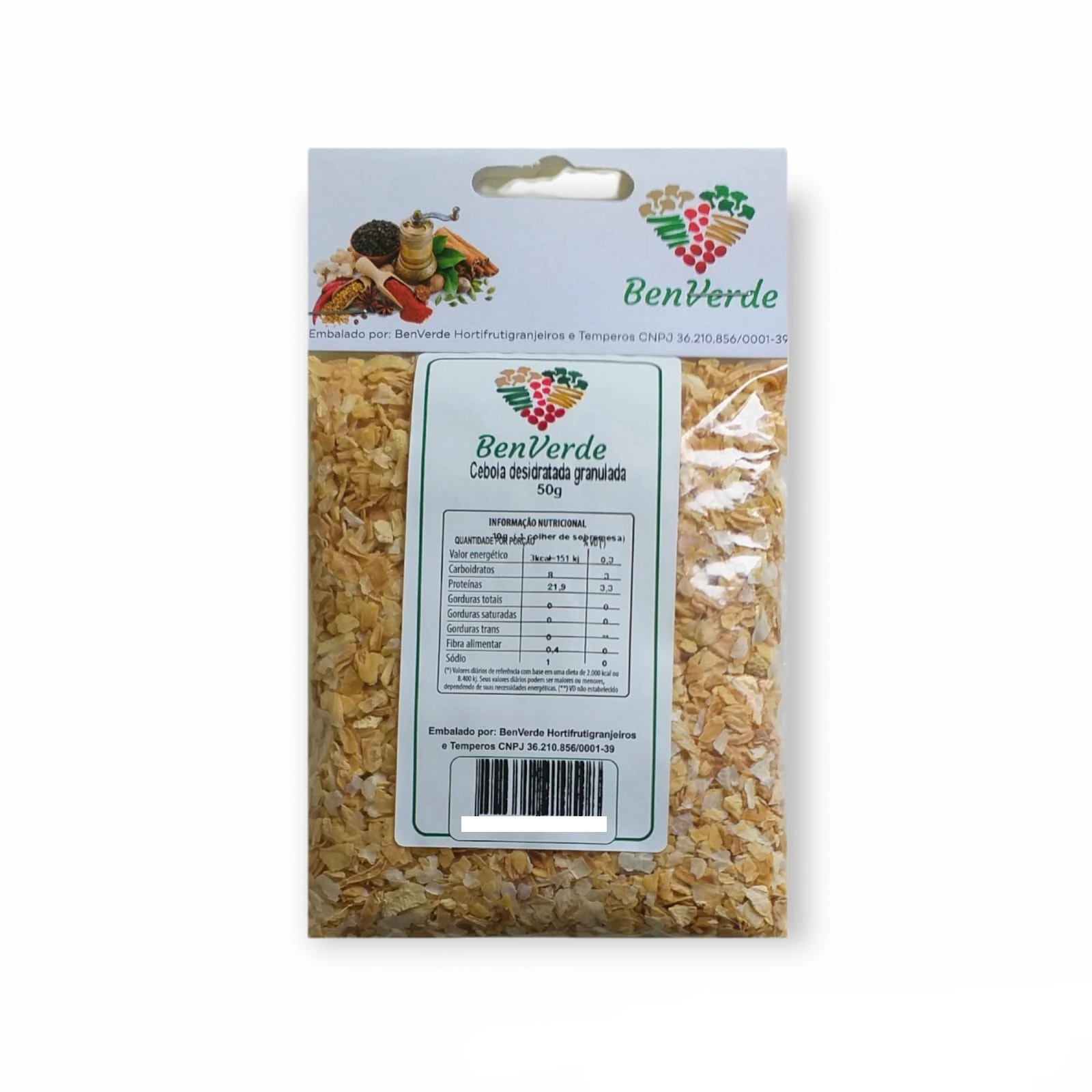 Cebola Desidratada Benverde 50g