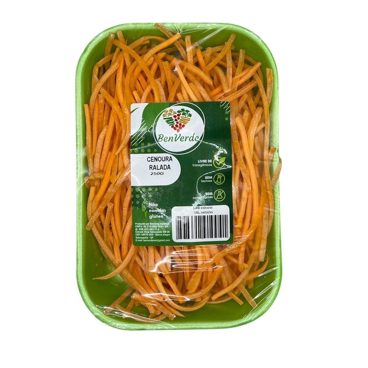 Cenoura Ralada Benverde Higienizado 250g