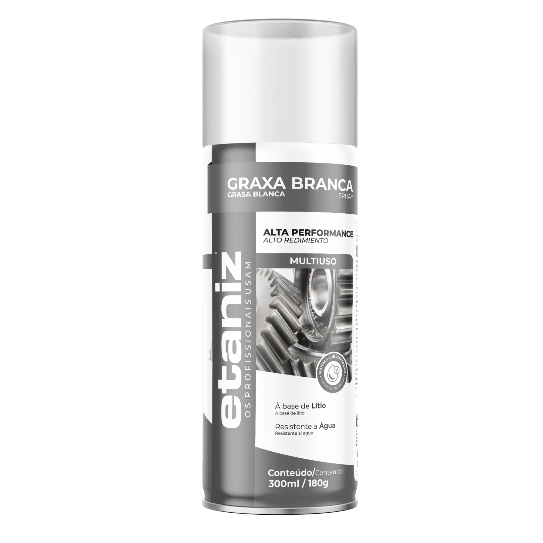 Graxa Litio Spray Etaniz 300ml Branca