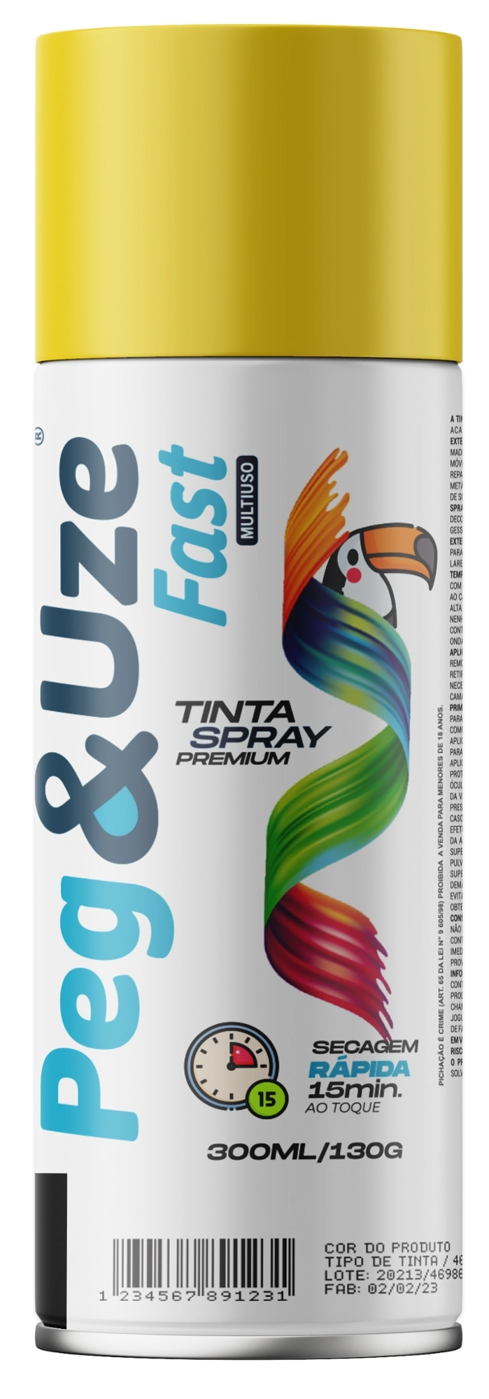 Tinta Spray Peg E Uze Amarelo 300ml 6367 Chesiquimica