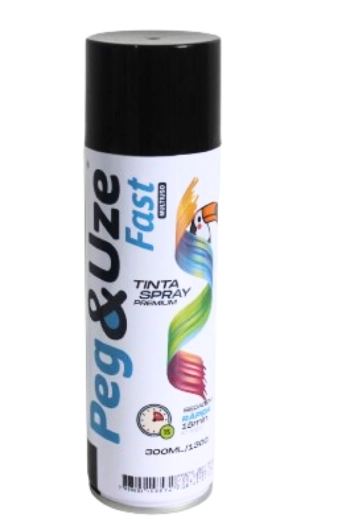 Tinta Spray Peg E Uze Preto Semi Brilho 300ml 6384 Chesiquimica