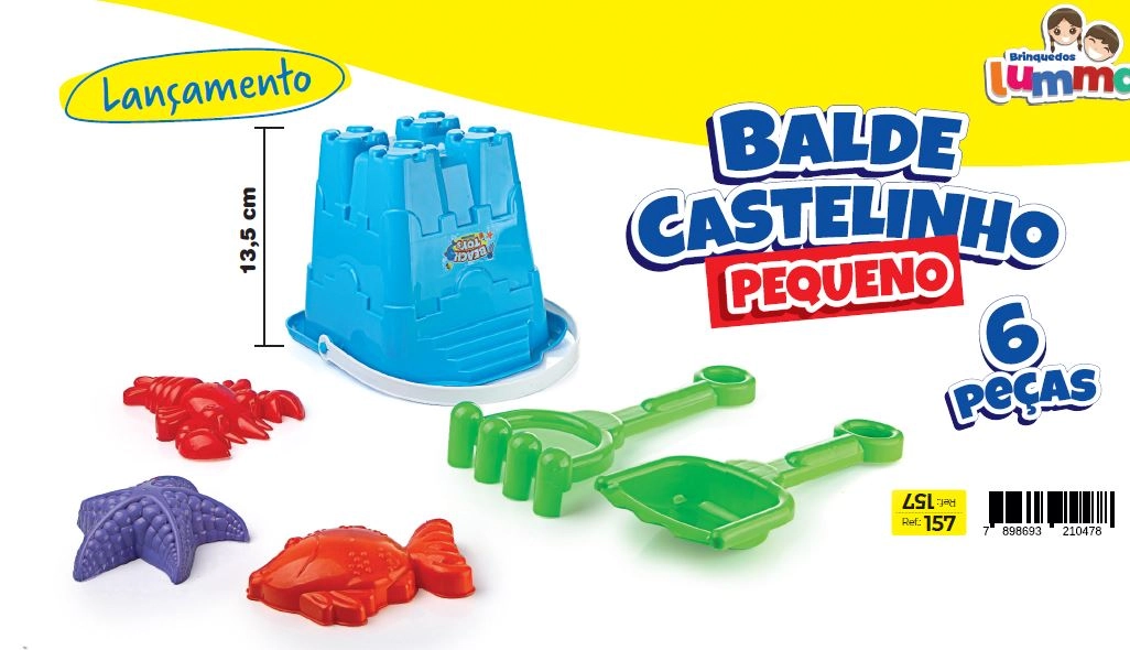 Balde De Praia Castelinho Sort. Na Rede Ref.157
