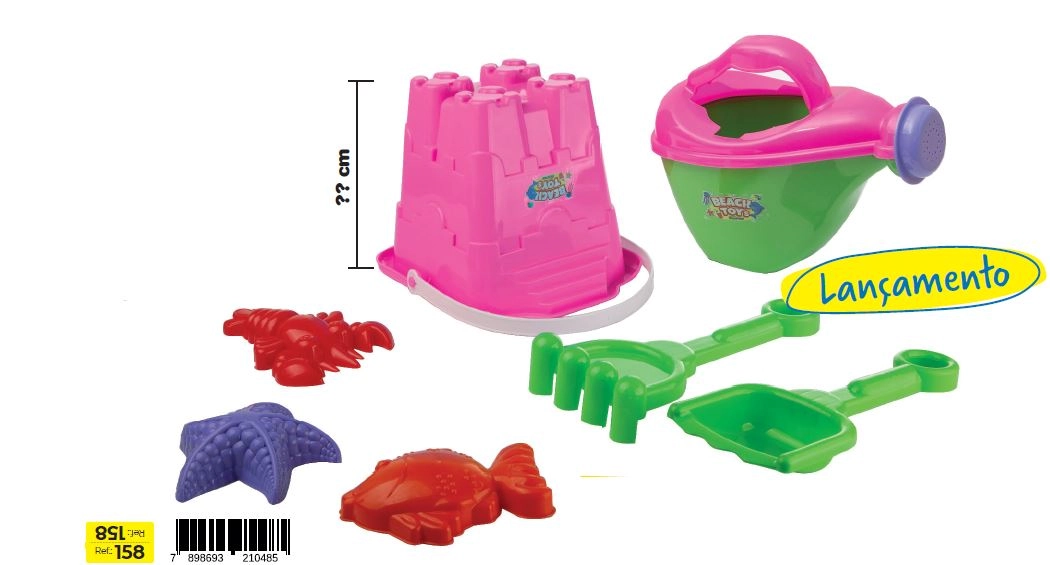 Kit Regador C/balde De Praia Castelinho Na Rede Ref.158