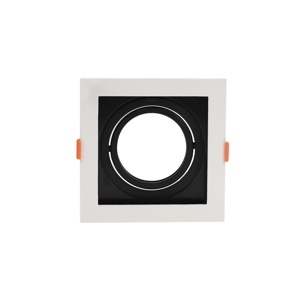 Spot De Embutir Recuado Nordecor Flea Para 1 Lâmpada Ar70 Quadrado Branco E Preto