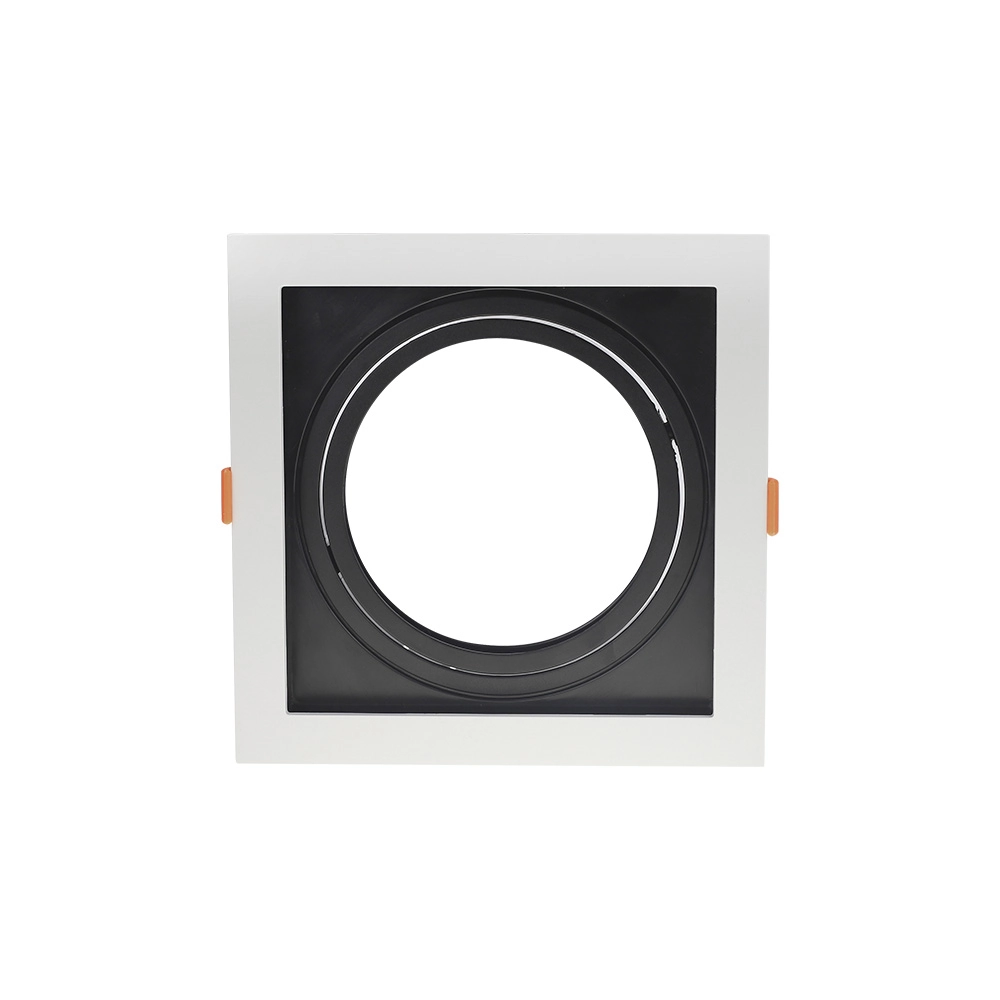 Spot De Embutir Recuado Nordecor Flea Para 1 Lâmpada Ar111 Quadrado Branco E Preto 6201