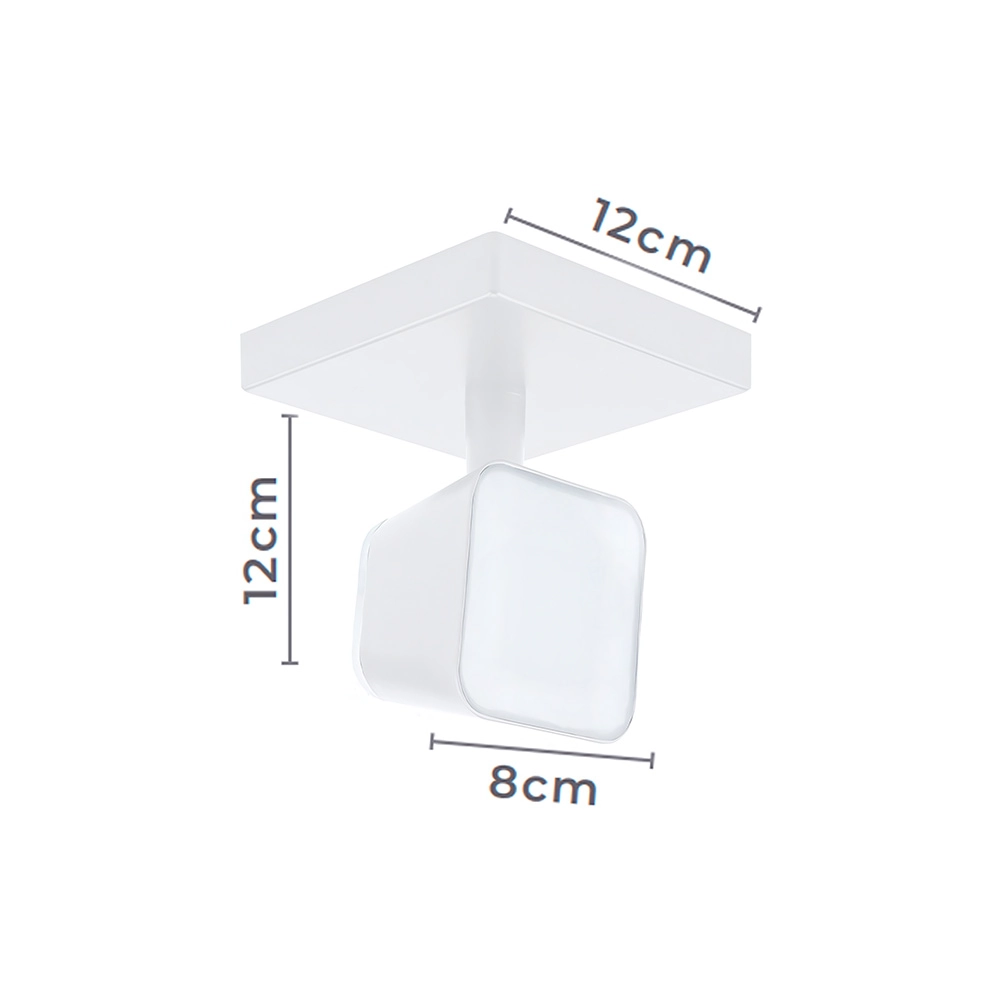 Spot De Sobrepor Nordecor Cylin Quadrado Led 7w Bivolt Branco 6266