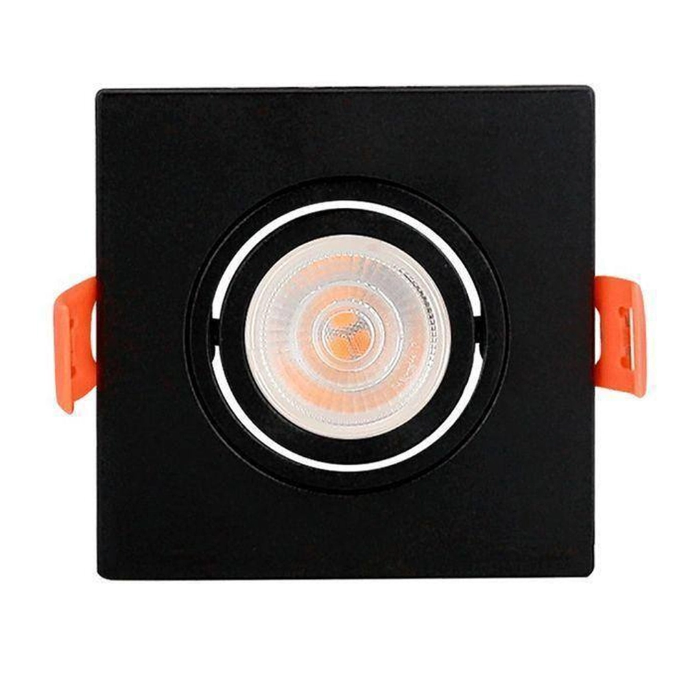 Spot De Embutir Quadrado Preto Para Lâmpada Dicroica Mr16