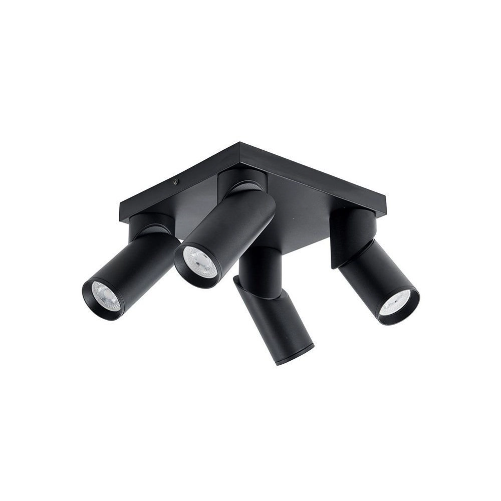 Spot Direcionável De Sobrepor Nordecor Piere 4 Com Canopla Mr16 Gu10 Bivolt Preto
