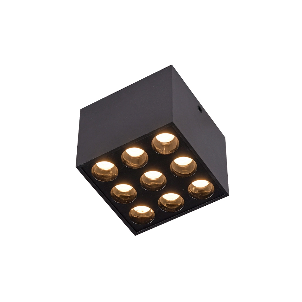 Spot De Sobrepor Nordecor Powerus Led 18w Bivolt Preto 3000k Luz Amarela