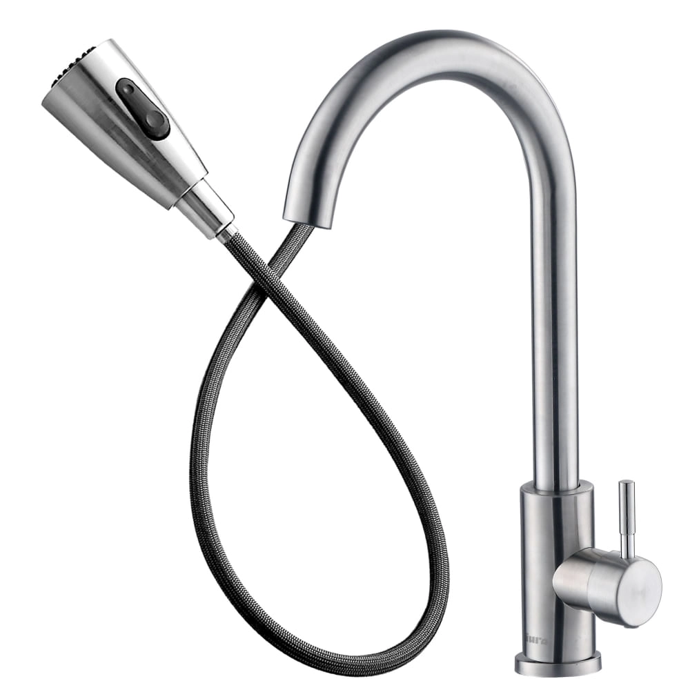 Torneira Misturador Monocomando Cozinha Extensível Iura Wass Quente E Frio Inox Escovado