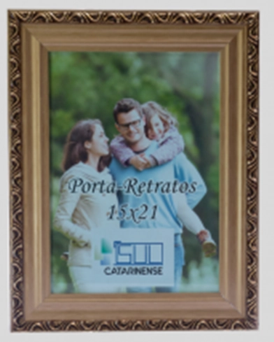 Porta Retrato Madeira Ouro M 15x21 3510 528 Sul Catarinense