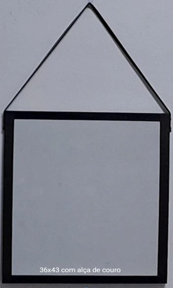 Espelho Moldura Lisa Alca Couro 36x43cm 569 Sul Catarinense