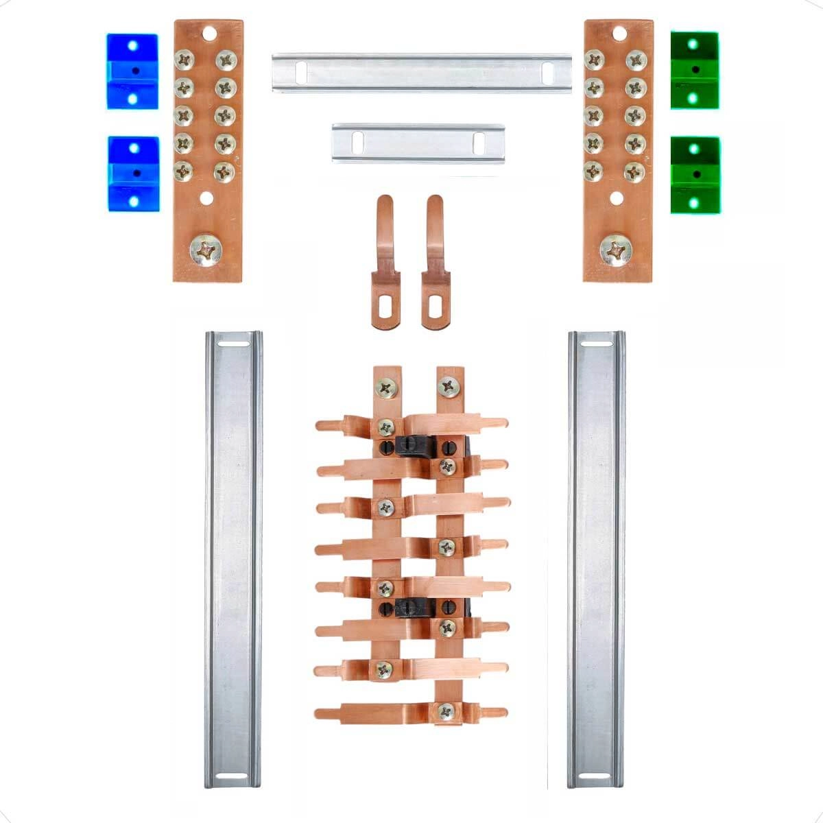Kit Barramento Bifásico Padrão Cemar 100a Para 16 Circuitos