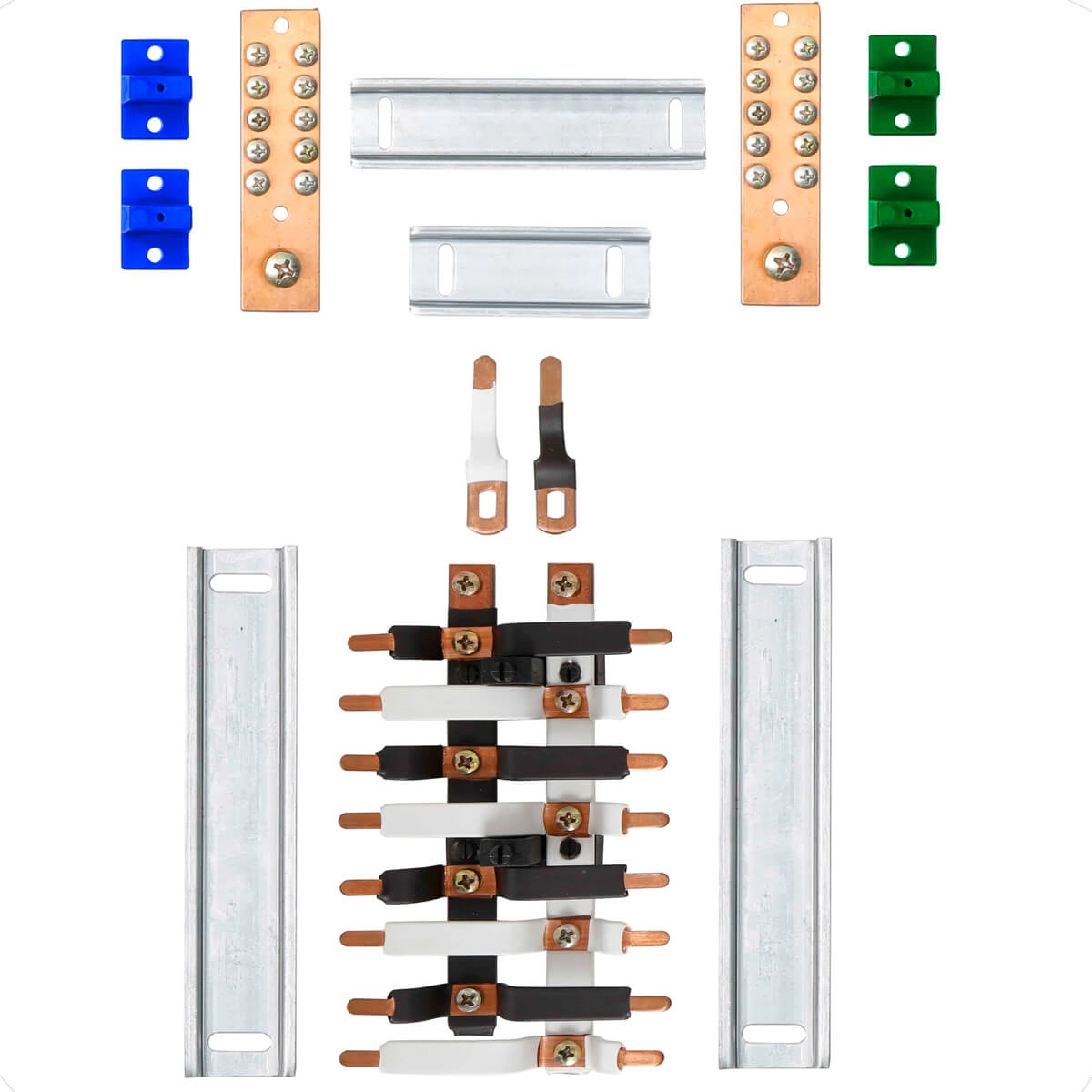 Kit Barramento Bifásico Padrão Cemar 100a Para 16 Circuitos Com Termo Retrátil