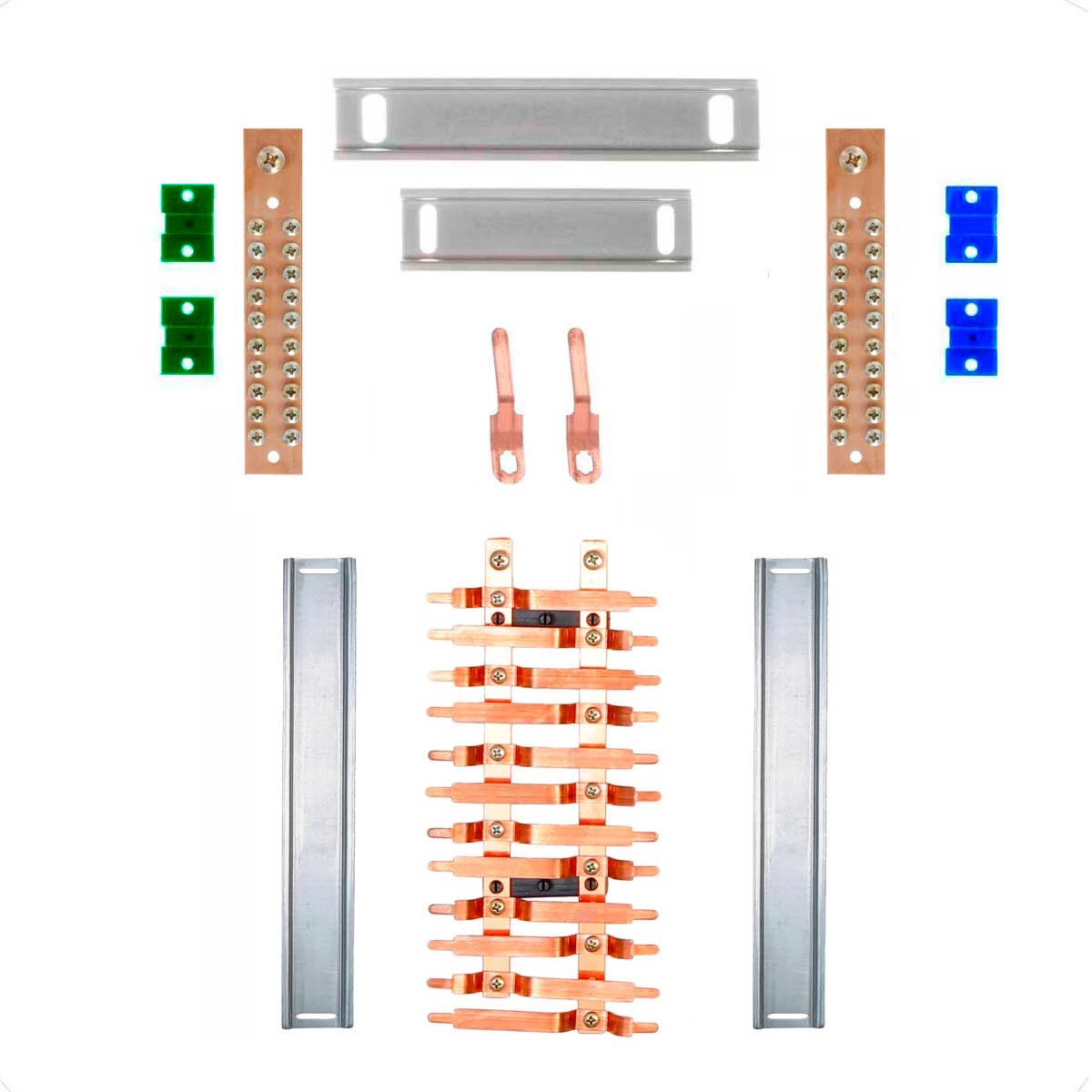 Kit Barramento Bifásico 100a Para 24 Circuitos