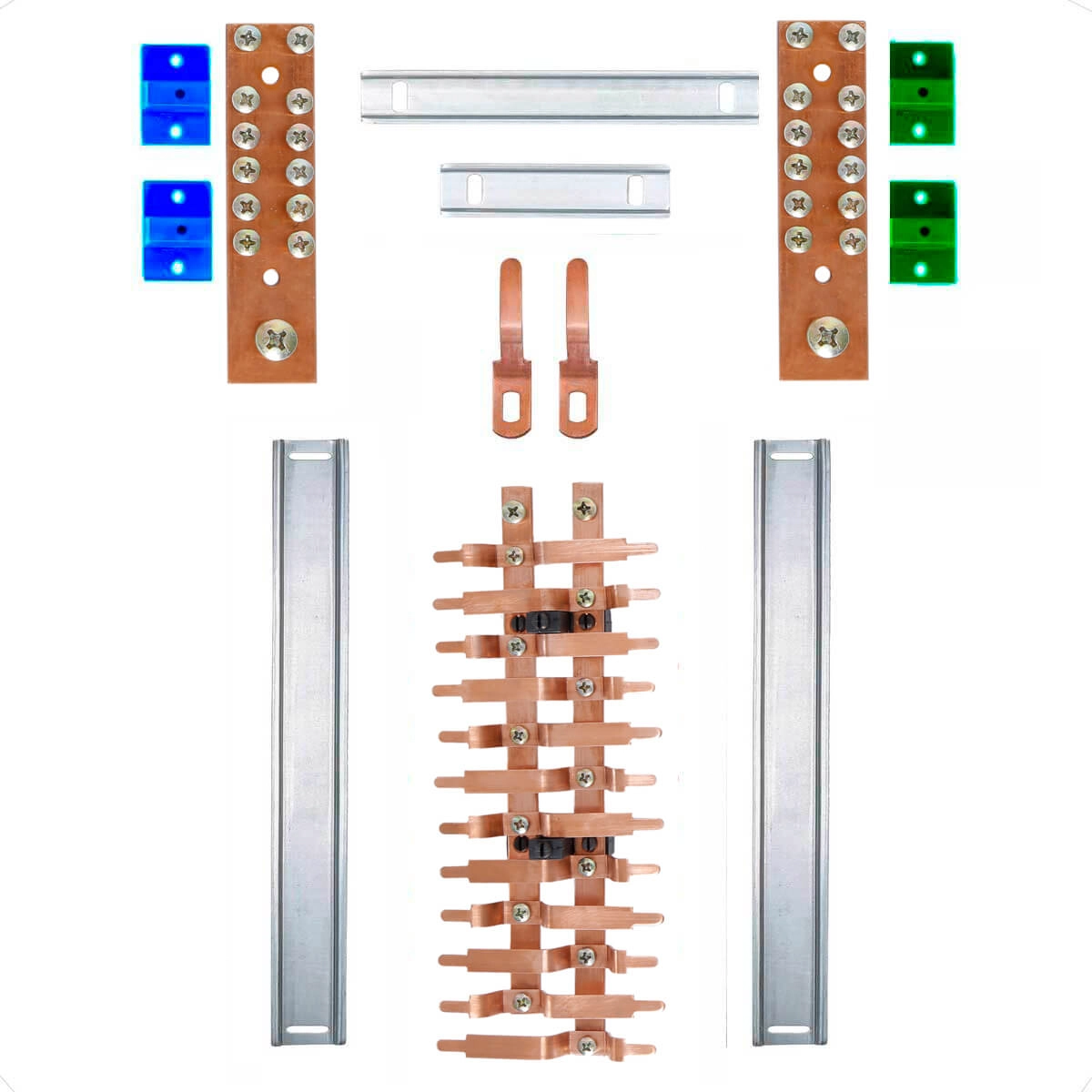 Kit Barramento Bifásico Padrão Cemar 100a Para 24 Circuitos