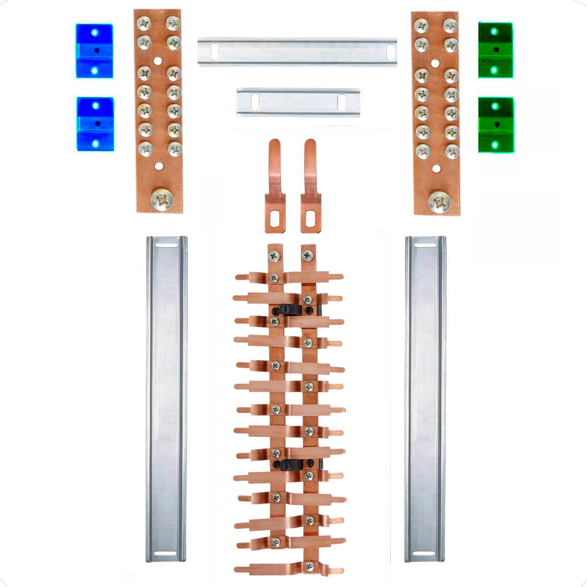 Kit Barramento Bifásico Padrão Cemar 100a Para 28 Circuitos