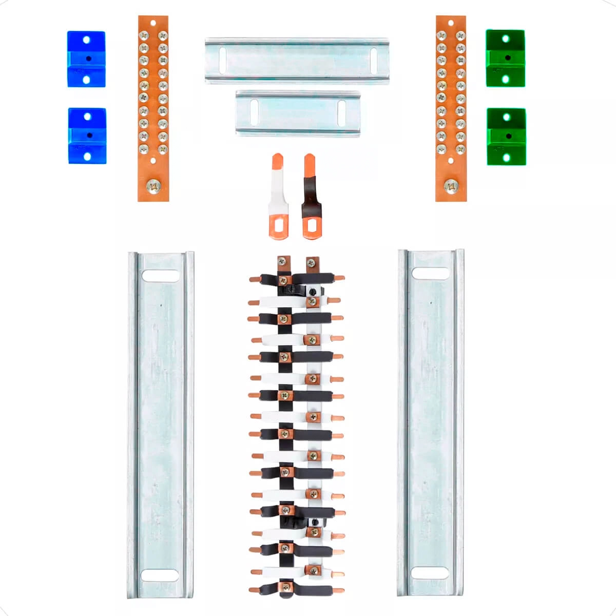 Kit Barramento Bifásico Padrão Cemar 100a Para 34 Circuitos Com Termo Retrátil